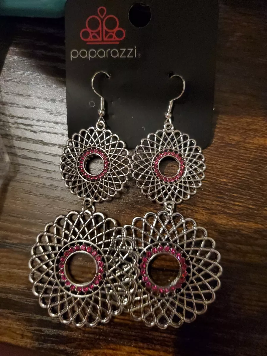 Paparazzi pink earrings deals