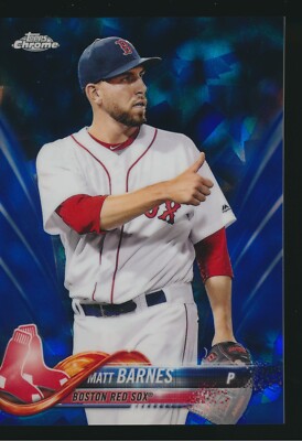 2018 Topps Chrome Sapphire Blue Refractor #152 Matt Barnes Boston Red Sox