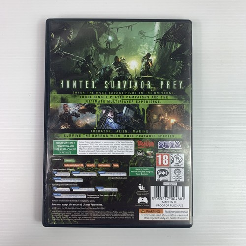 ALIENS VS PREDATOR PC DVD-ROM Action Adventure w/ Manual Game - Picture 2 of 3