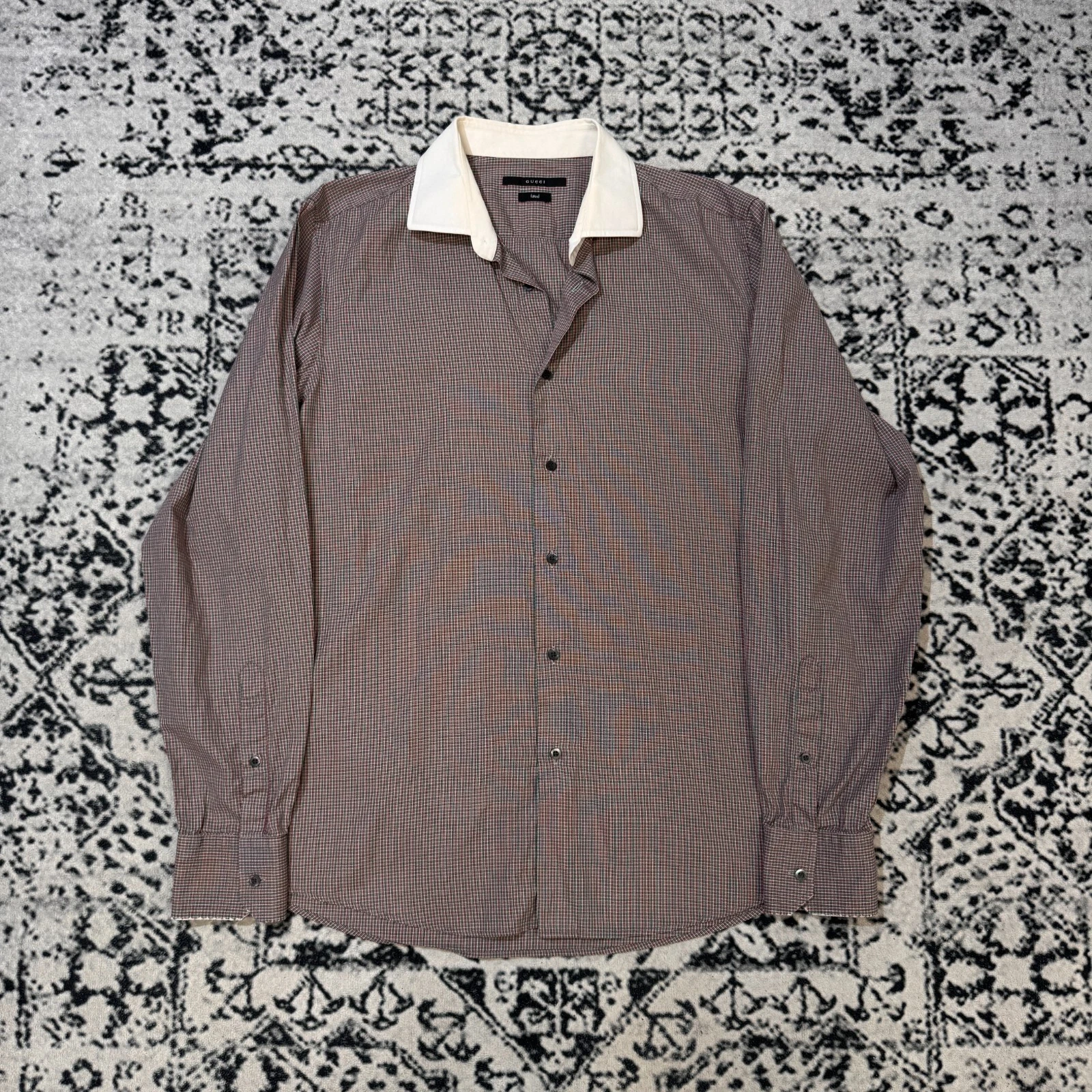 Chemise vintage Gucci unisexe vert rouge coton taille 42 IT Tom Ford année 2000 90 Runway F