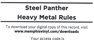 STEEL PANTHER Heavy Metal Rules Full Album MP3 DOWNLOAD CODE aus LP Rock Memphis
