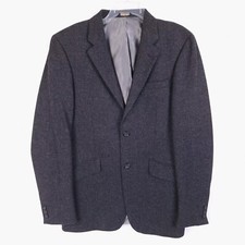 Banana Republic 40R Two Button Heather Charcoal Black Wool Sport Coat Career