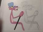Pink Panther Vintage Original Production Animated Cel+Drawing 11" x 13"
