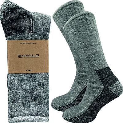 GAWILO 4 Paar extra warme & dicke Herren Arbeitssocken Wollsocken Thermosocken Socken