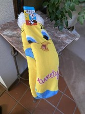 Tweetie Bird Sherpa Lined Yellow 15 Slipper Socks Tread Bottom Looney Tunes
