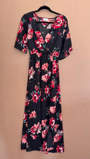 Everly SMALL Floral Maxi Dress Slit Elegant Wedding Boho Romance Flutter Sleeve