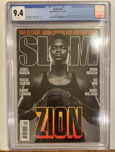 Zion Williamson 2020 Slam Issue 228 White Rookie Cover CGC 9.4 Pelicans Slabbed