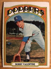 1972 Topps Bobby Valentine Card #11 Dodgers 2nd Yr Poor Right Side Creases (O/C)