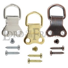 Nickel Brass Bronze Double D Rings Optional Screws Picture Framing Frame Hanging
