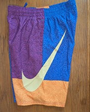 Nike Boys Swim Trunks, Blue,/orange/purple, Medium, NWOT