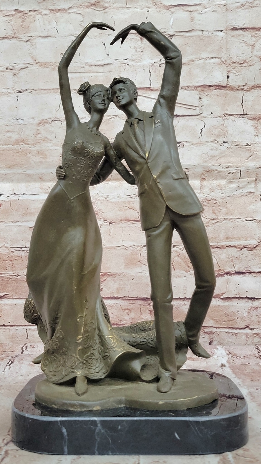 Romantic Waltz Dancers Bronze Sculpture by Vitaleh Collector Art Gift