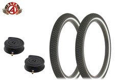 PAIR OF WHITEWALL BIKE ALTA TIRES W/HEAVYDUTY TUBES IN 20X1.95 X-PERFORMER TREAD