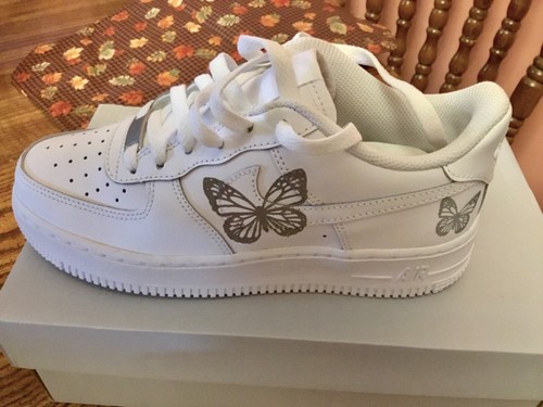 Nike Air Force 1 (GS), arte especial Plata Mariposa, reflexivo | eBay
