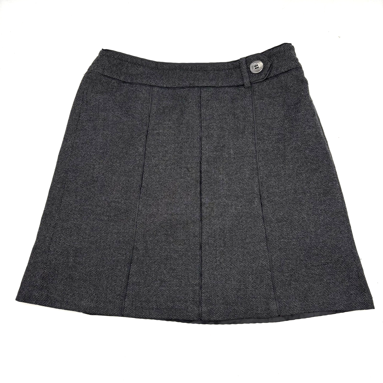 Anne Taylor Petites Dark Gray Poly Blend A-line Career Skirt Size 0P 25x16.5