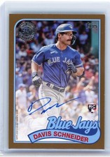 2024 Topps Series 1 Davis Schneider 1989 Gold /50 Rookie Auto RC 89BA-SCH
