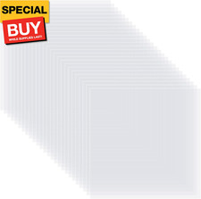 25 Pack Clear Plastic Sheets 4 Mil 12" x 12" Clear Mylar Stencil, Acetate Sheets
