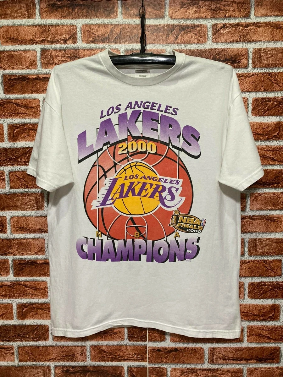 Vintage Lakers Champions 2000 T-shirt NBA Stedman Hanes Size L USA