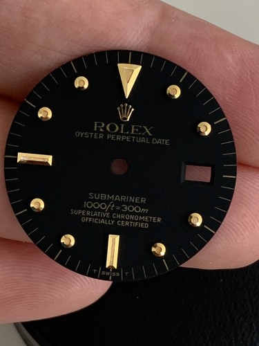 Rolex Submariner 16808 Nero Opaco Capezzolo Quadrante per Orologio d'oro  18K | eBay