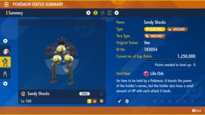  Shiny Non-shiny Sandy Shocks Past Paradox 6IV Scarlet Violet HOME ( Legal)