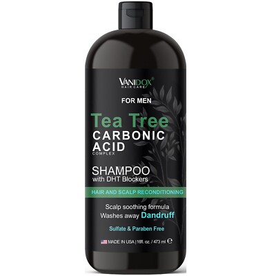 Vanidox Tea Tree and Carbonic Acid Shampoo for Men - for Itchy and Dry Scalp