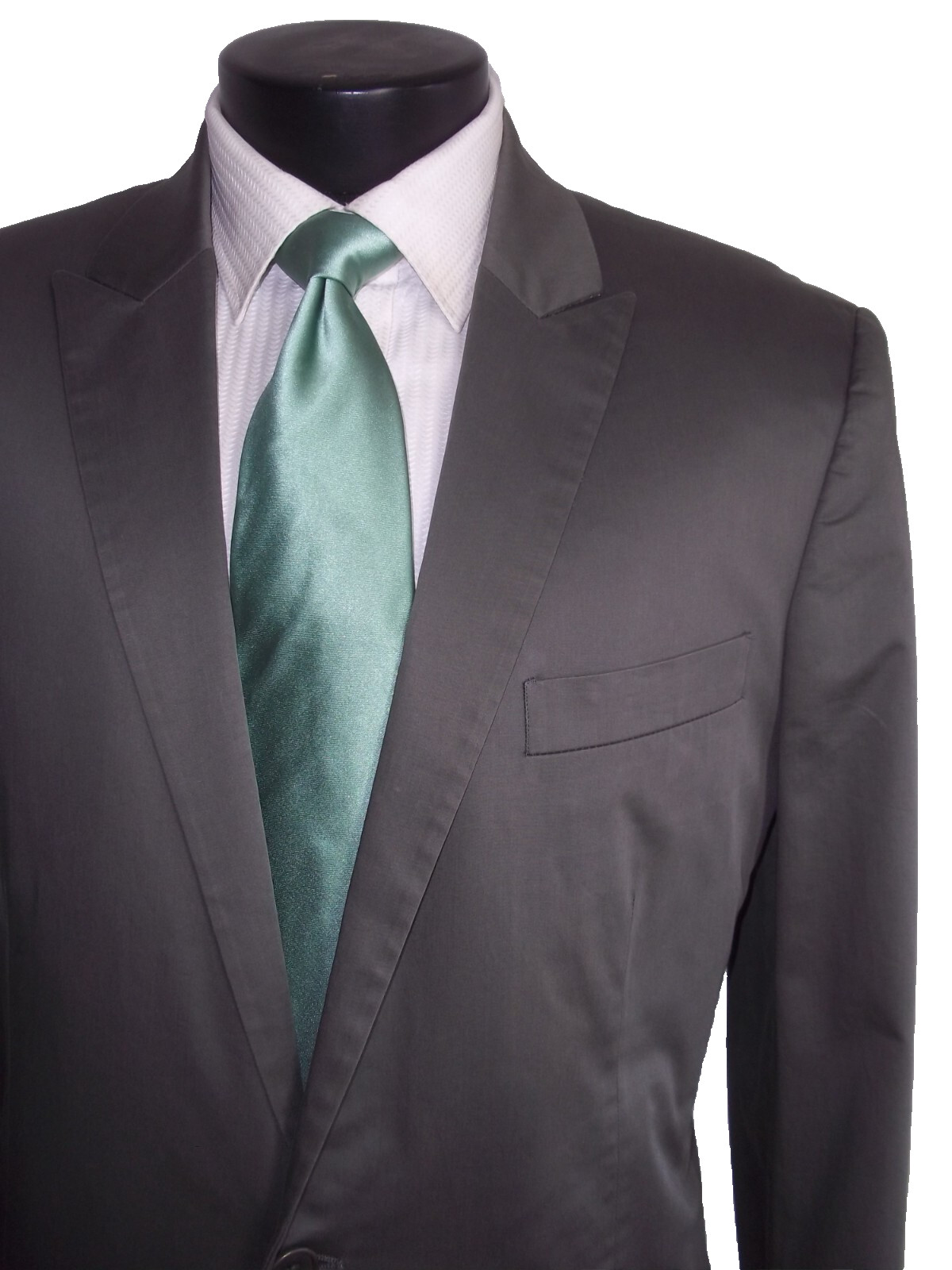 ( Helmut Lang solid olive green 2button peak lape… - image 5