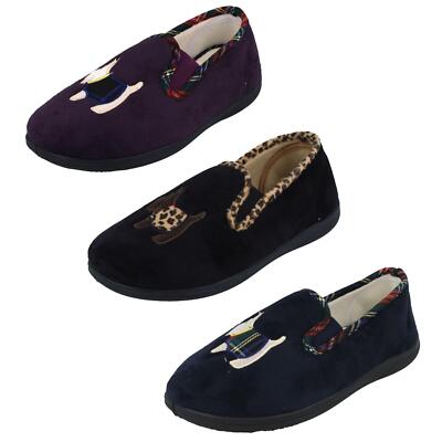Ladies Dandie By Padders Wide Fitting Slip On Slippers Retail Price