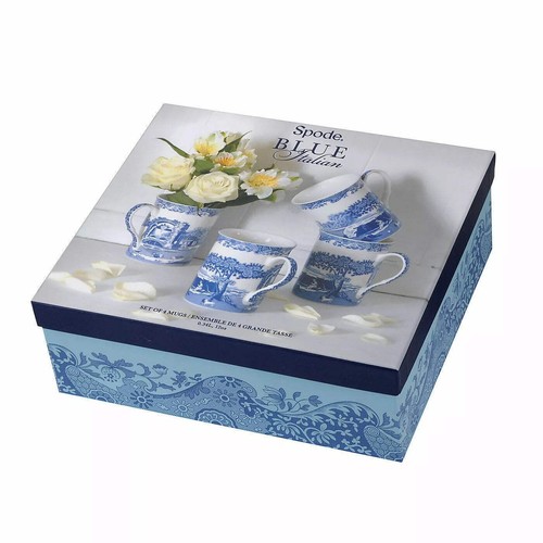 Blue Italian 12 oz. Mugs - Set of 4 in Gift Box (price includes shipping) - Picture 2 of 4