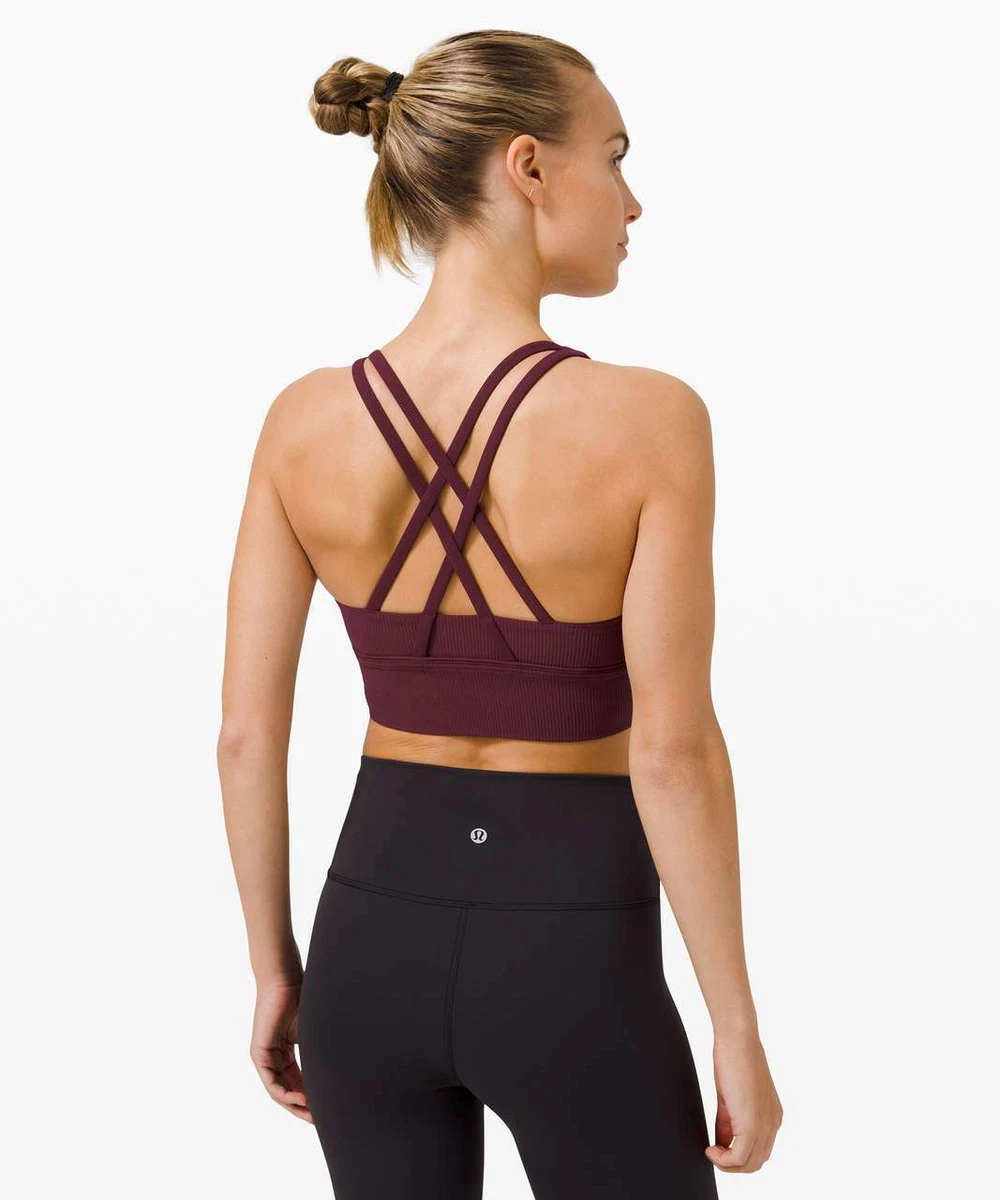 NWT Lululemon Energy Bra Long Line Ribbed~SIZE:4~Cassis