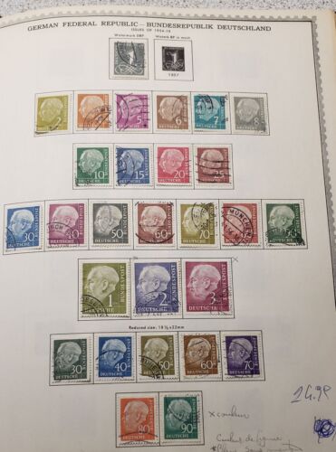 ALLEMAGNE 1954-58 timbres page liquidation vente (MON REF.GY) - Photo 1/3