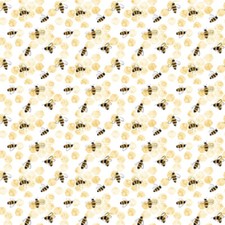 Bumble Bee Fabric Half-Yard Honey Petal Bees Royal Jelly Blank Quilting Cotton