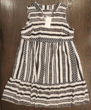 BloomChic NWT Striped Black Geometric Boho Sleeveless Light Dress Sz 18