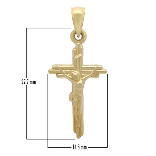 14k Gelbgold Jesus Christus Kruzifix Kreuz Religiös Charm Anhänger 1,9 Gramm - Bild 4 von 6