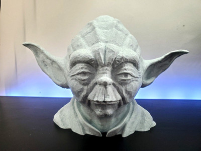 Yoda 3D gedruckte Statue Büste Steinoptik Filmmodell - Kunststoff Star Wars