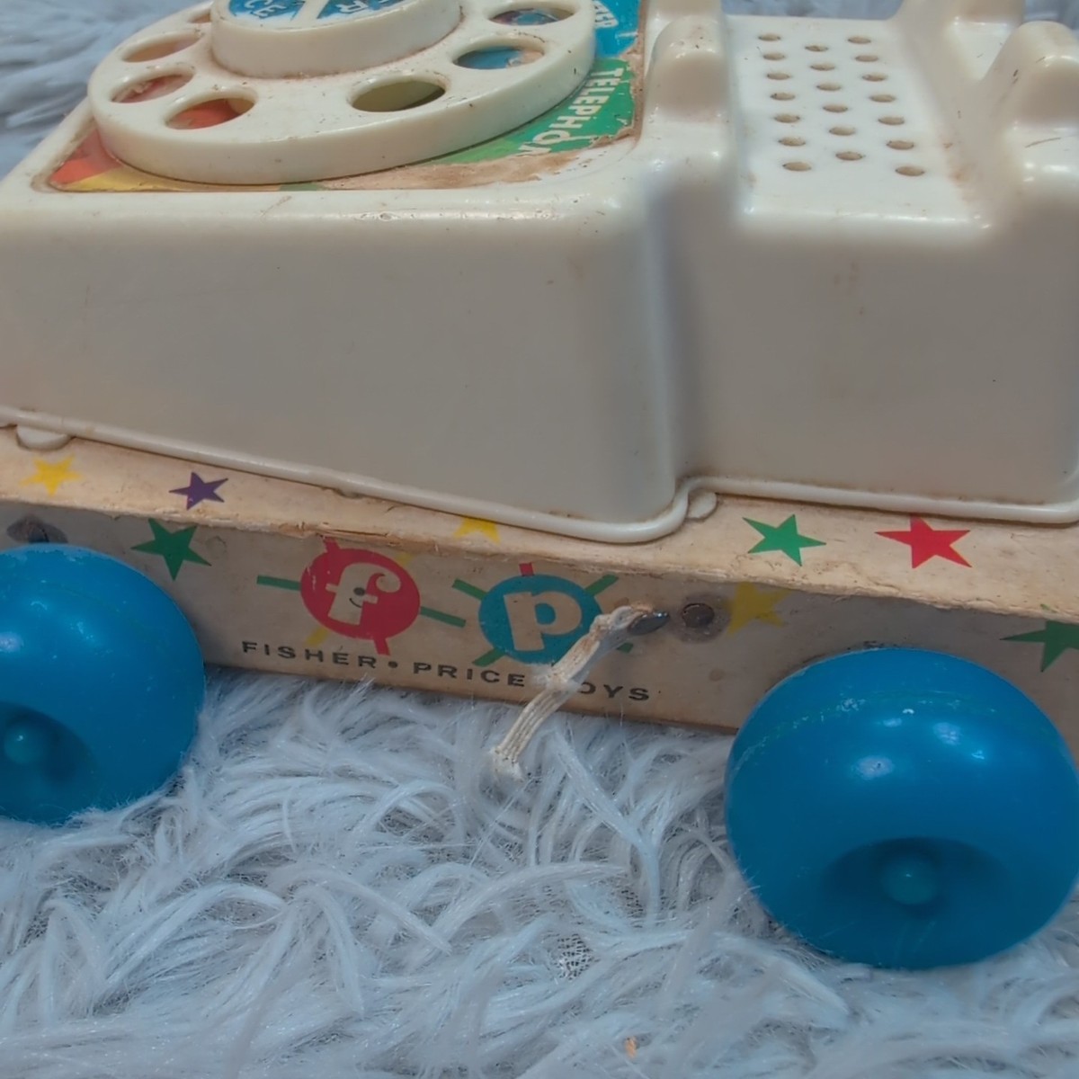 Vintage 1961 Fisher Price #747 Chatter Phone Rotary Telephone Pull