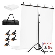5 6.5ft White Photo Backdrop with Stand Kit for Photography Video 5X6.5FT