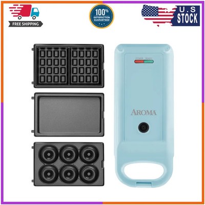 Aroma Swap and Flip Waffle Maker AWM 1220BL Nonstick Electric Waffle Iron New