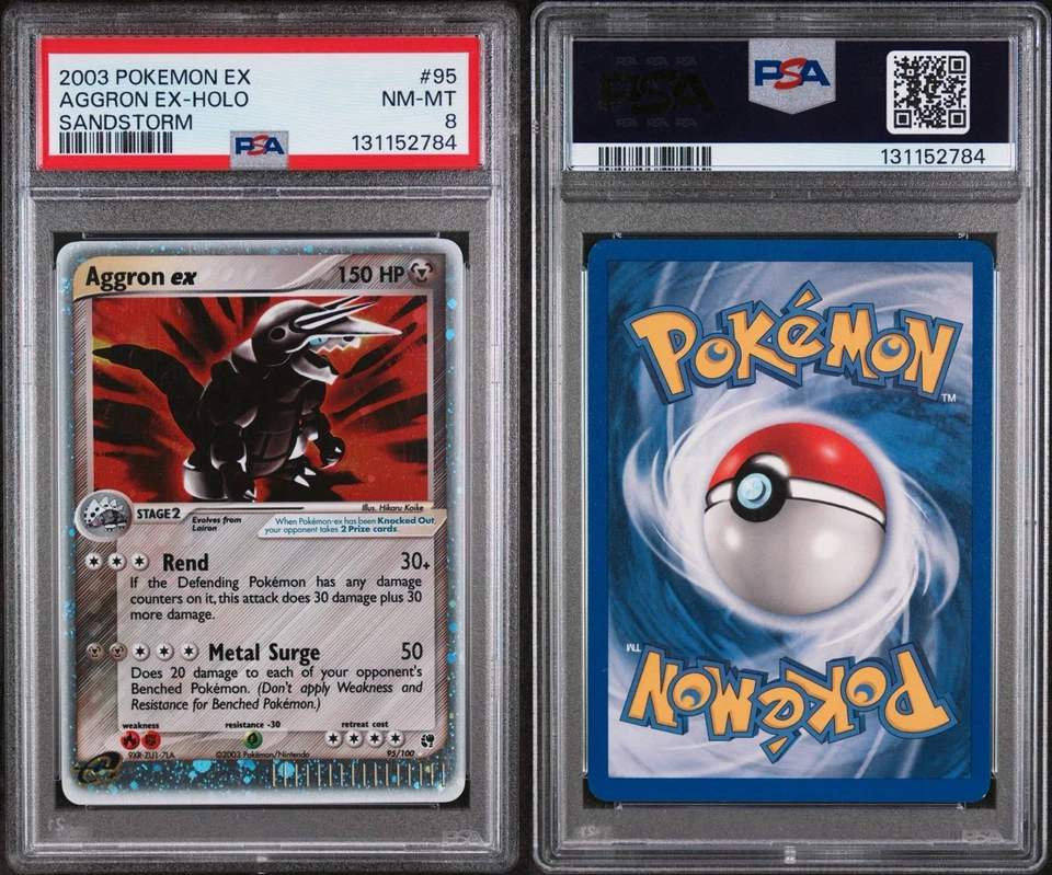 PSA 8 Aggron Ex Holo Rare #95 2003 Pokemon Ex Sandstorm English Milli Cert - Image 3 of 3
