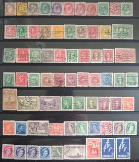 CANADA nice old lot from a collection album 1 Stamp = 0 01 € see 6 pics