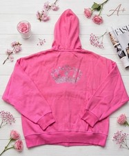 S VICTORIA SECRET PINK Limited Edition Ivy Fleece Campus Bling Full Zip Hoodie