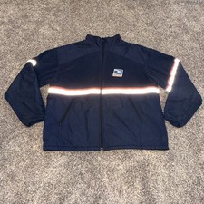 VTG 1990s Mens XL 2XL USPS Letter Mail Carrier Fleece Jacket Blue Union Line USA