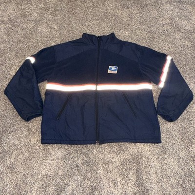 VTG 1990s Mens XL 2XL USPS Letter Mail Carrier Fleece Jacket Blue Union Line USA