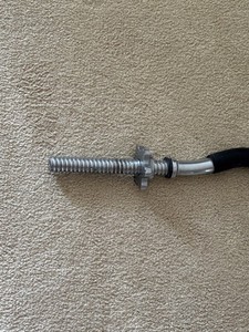 Barbell Standard 1-Inch Threaded Curl Bar with Collars 48" slightly used
