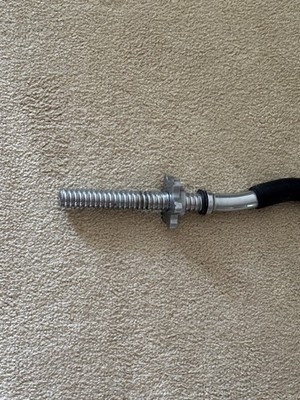 Barbell Standard 1-Inch Threaded Curl Bar with Collars 48'' slightly used
