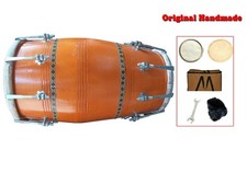 Indian Dholak Drum Professional 17" Handmade Wooden Nut Bolt Tunable Folk