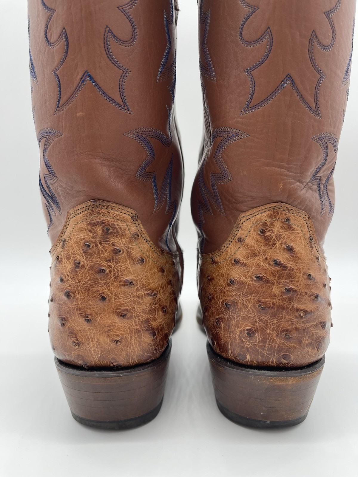 Lucchese X Dallas Cowboys Full Quill Ostrich Boots RARE Blue Star Leather 8.5D image 6