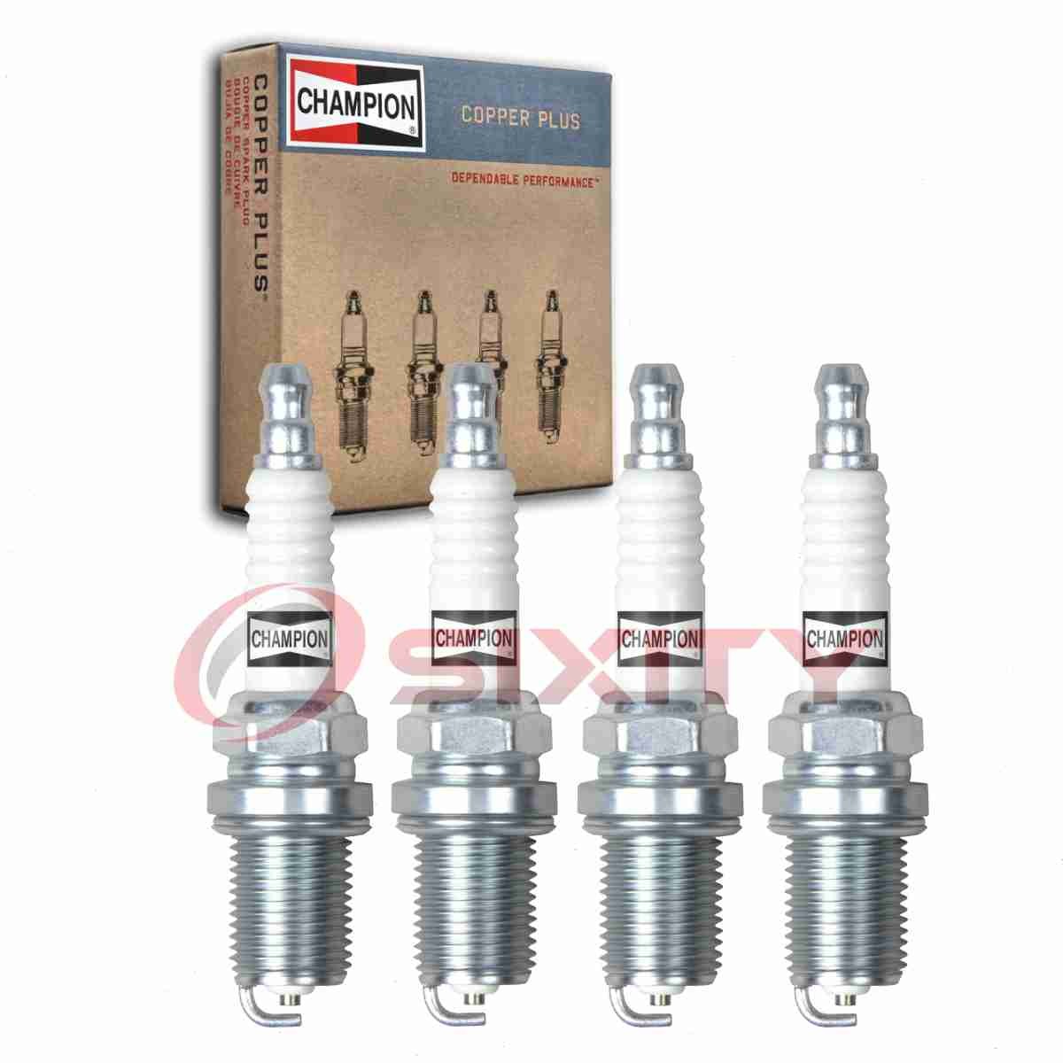 4 pc Champion Copper Plus Spark Plugs for 1991-2002 Saturn SL1 1.9L L4 mr