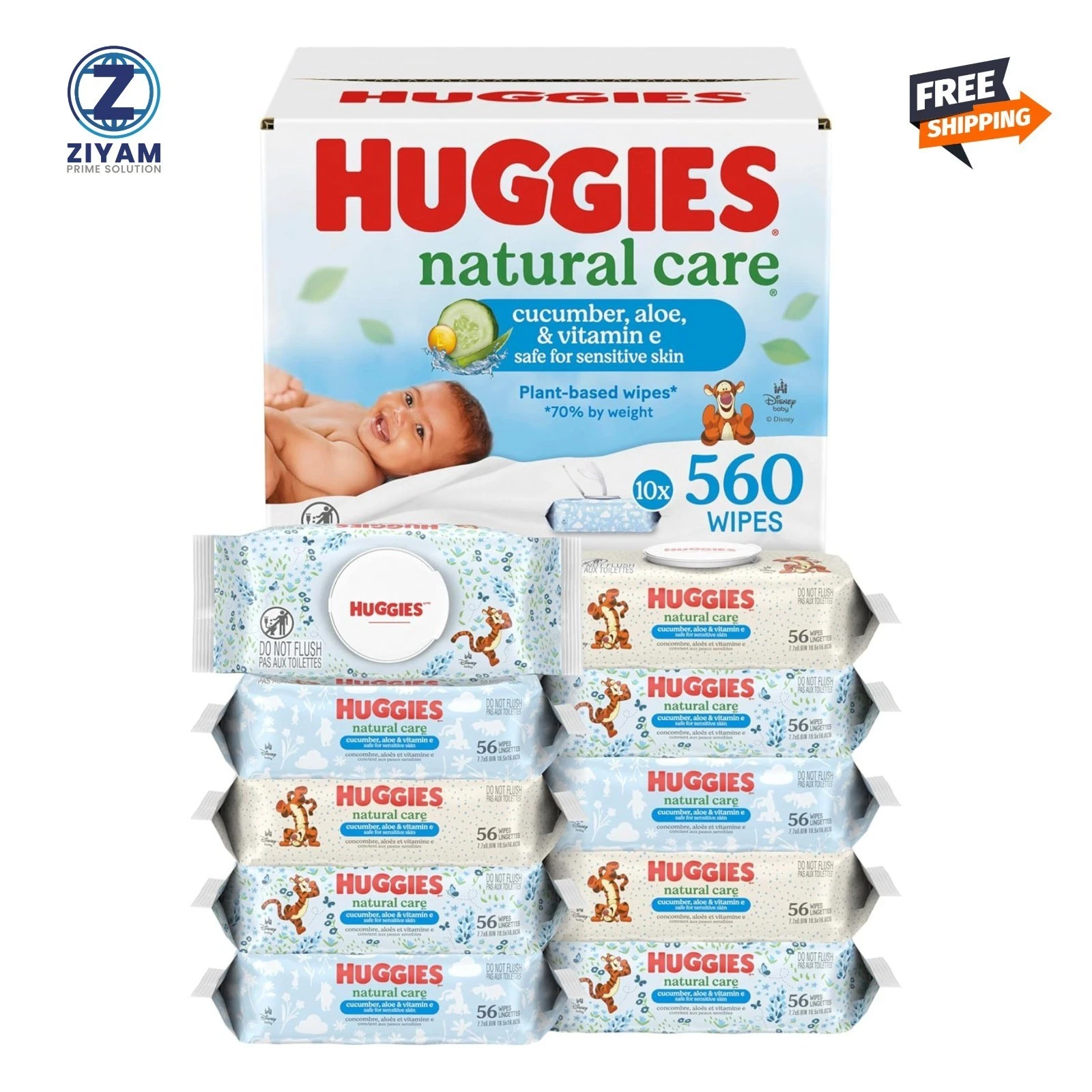 Huggies Natural Care Scented Baby Wipes, 10-Pack, Total 560 Wipes
Opens in a new window or tab