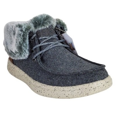 Bobs skechers skipper ankle boots  cotton tails gray fur winter preppy outdoor