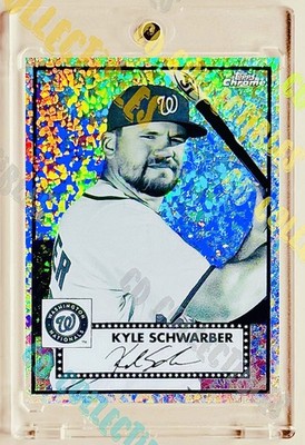 Kyle Schwarber B&W DIAMOND REFRACTOR CARD TOPPS CHROME WASHINGTON NATIONALS MINT