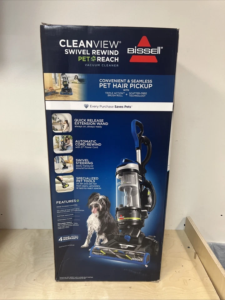 New BISSELL CleanView Swivel Rewind Pet Reach - 3197: Bagless Upright Vacuum - Image 3 of 4